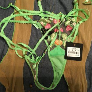 Honey Birdette Lottie Green Thong M